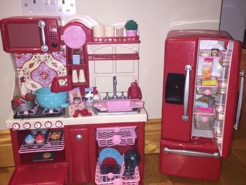 Our Generation play kitchen and fridge