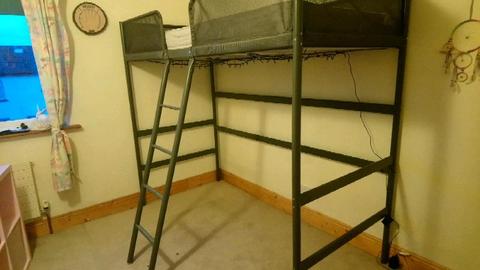 Loft bed / high rise bed with mattress