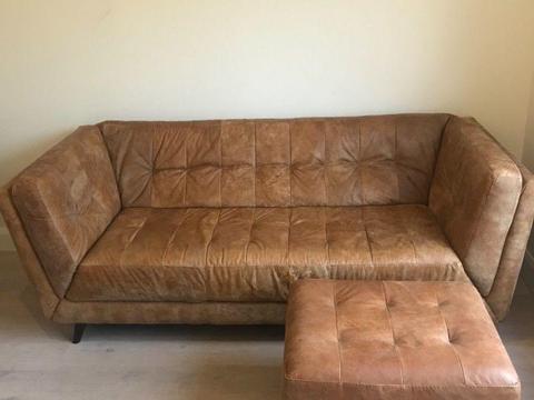 Real leather sofa, almost new!