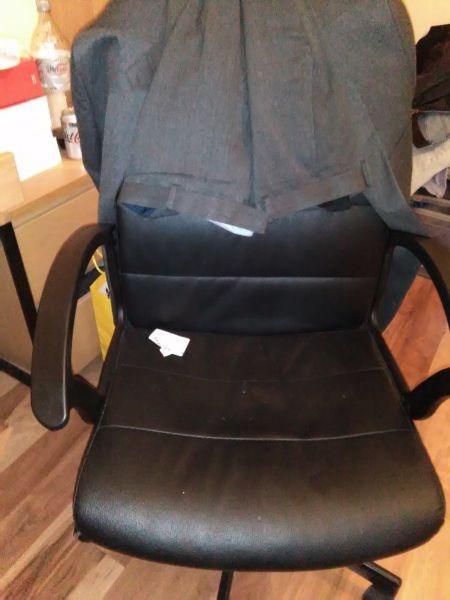 Study desk and leather office chair for sale