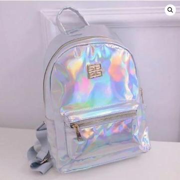 Silver holographic school bag/bagpack, stock clearing, great christmas present