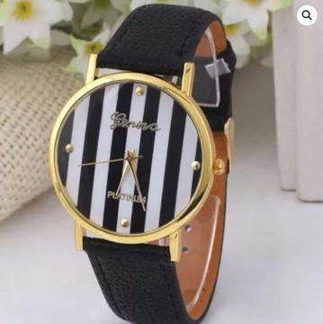 Black & White Striped Watch