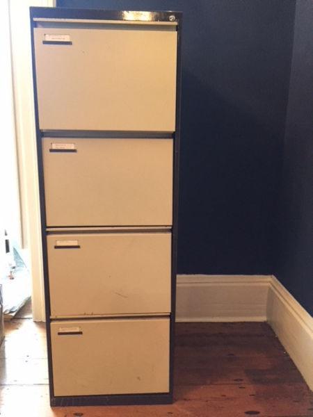 Four Drawer Filing Cabinet - fully equipped with files etc