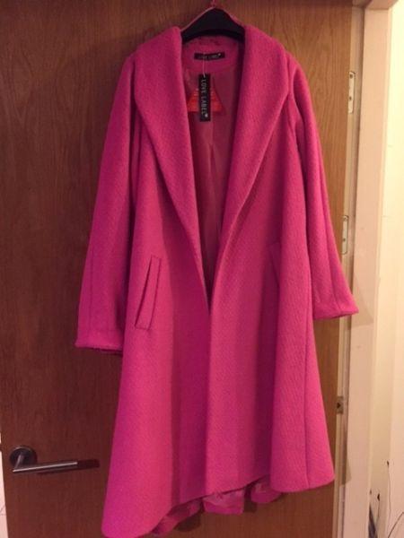 ladies pink swing coat - never worn