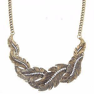 FEATHER PENDANT NECKLACE - GOLD ORSILVER