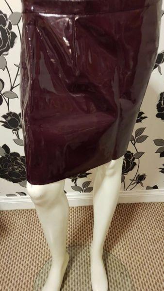 Missguided Pvc Skirt Size 8
