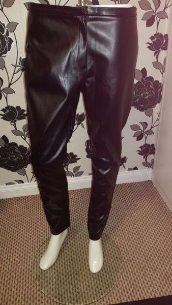 Oasis Leather Trousers Size 14