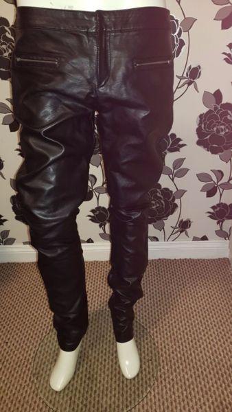 Top Shop Leather Trousers Size 14
