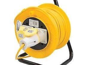New 110V 16A 25Mtr Extension Reel Cable Lead Site Industrial Professional 2 way