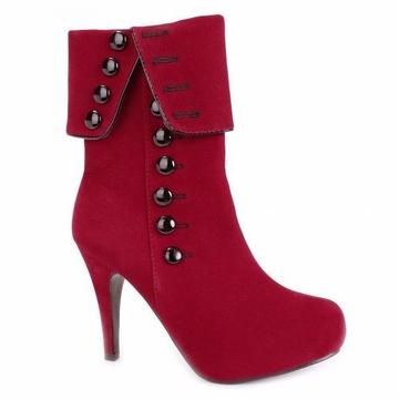 BUTTON MID CALF BOOTS - RED 37 OR 38 sale