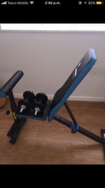Workout Bench with Weights & Preacher pad