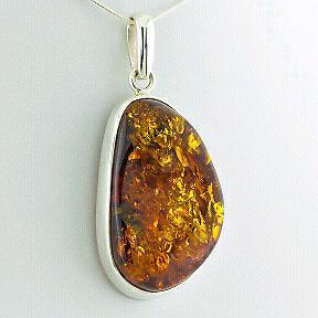 Sterling Silver pendant with Natural Amber