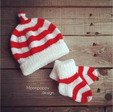Knitted baby set/ My First Christmas