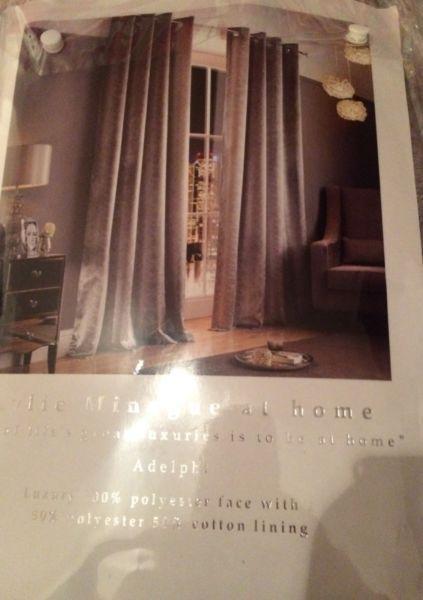 Kylie Adelphi Mist (Silver) 90x72 Lined Eyelet Curtains