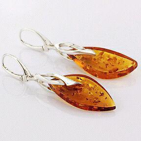 Sterling Silver earrings with Natural Baltic Amber