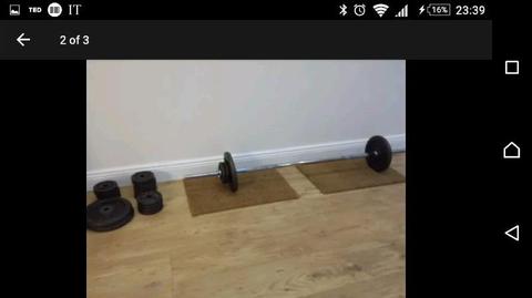 Barbell and weight set