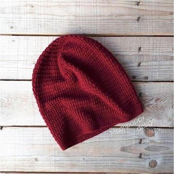 Crocheted slouchy hat, Boho hat, Slouchy beanie, Burgundy hat, Burgundy slouchy hat, Dark red beanie