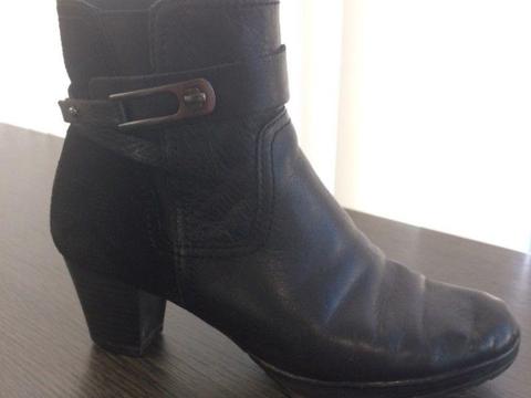 Size 4 Black leather ankle boots