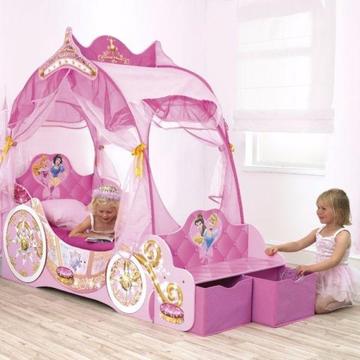 Disney Princess Carriage Toddler Bed + Deluxe Sprung Mattress - Great Condition!