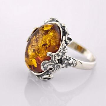 Sterling Silver ring with Baltic Amber