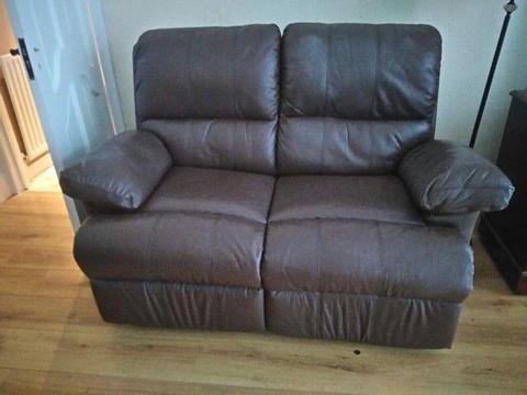 2 Seater, leather, recliner sofa