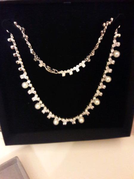 Diamond and pearl necklace
