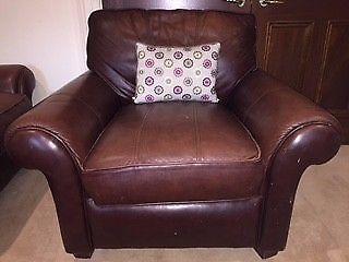 3 Piece Brown Leather Suite For Quick Sale