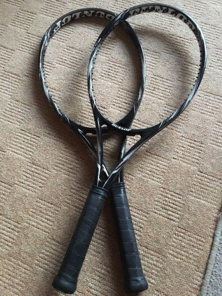 2 Dunlop Blackstorm tennis rackets