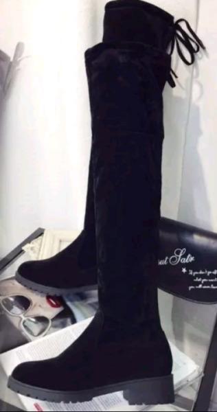 over the knee black boots brand new