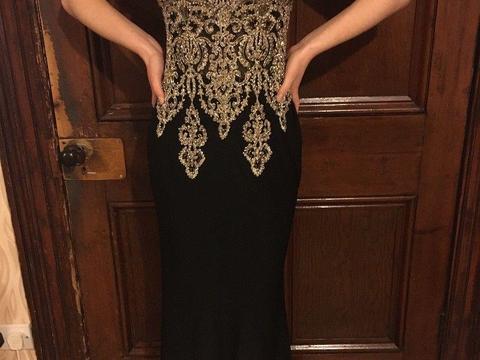 Black and gold ball gown- In fantastic condition!