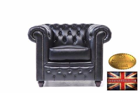 Classic black 1 seat chesterfield sofa