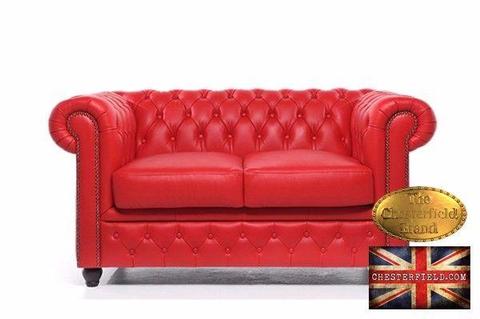 Classic red 2 seat chesterfield sofa