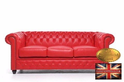 Classic red 3 seat chesterfield sofa