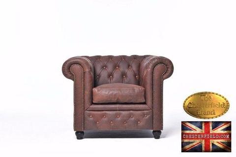 Vintage brown 1 seat chesterfield sofa