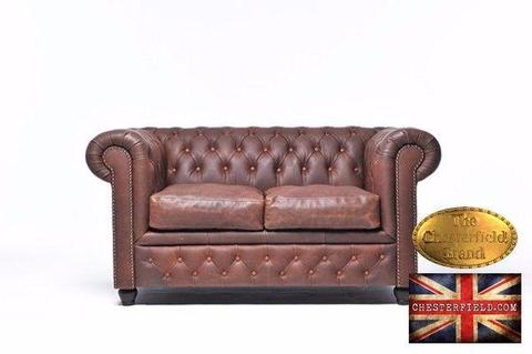 Vintage brown 2 seat chesterfield sofa