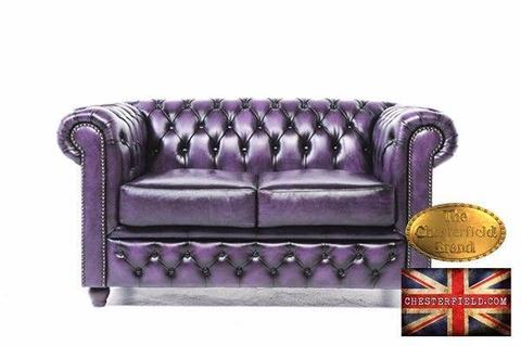 wash-off purple 2 seat chesterfield sofa