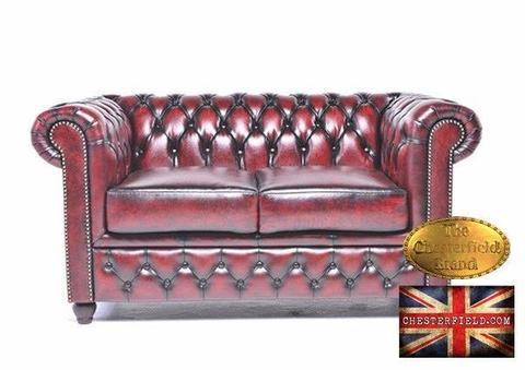 wash-off red 2 seat chesterfield sofa