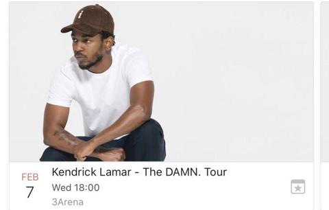 Kendrick Lamar- 2 standing tickets