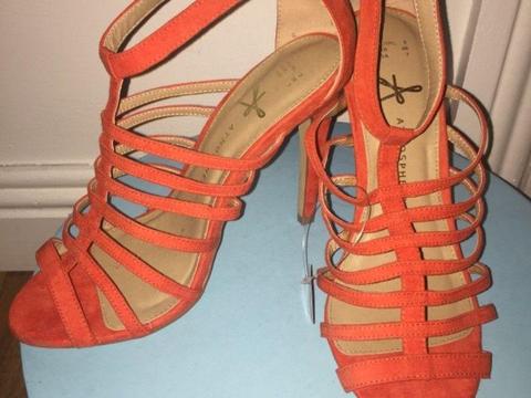 Orange High heel shoes New