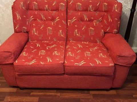 Couch and 2 Armchairs and foot stool