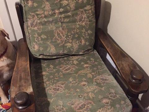 Free to take away two solid heavy wood matching armchairs