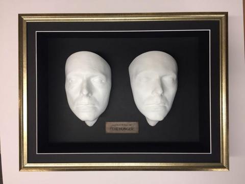 David Bowie open/closed eye life masks framed