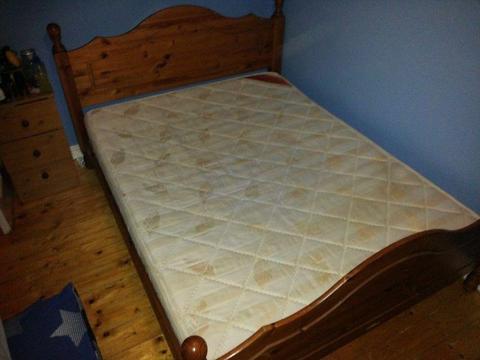 Pine King Size bed & mattress