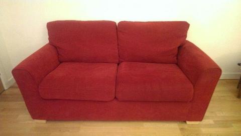 3 seater red couch for sale - very comfortable and great condition
