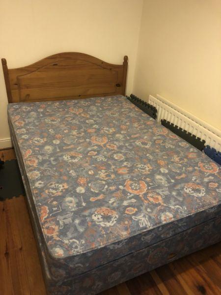 Divan double bed with mattress