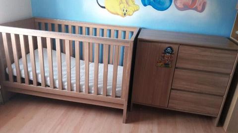 Multi function cot bed, with three height adjustments, and children bed conversion