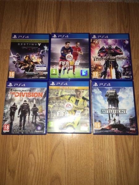 PS4 GAMES x 6 (FIFA17 and FIFA 16 + more)
