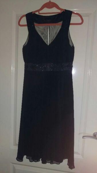 Coast 100% Silk Black Dress 12