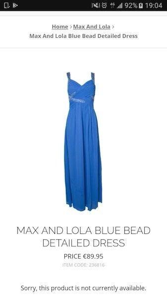 Blue Embellished Evening/Debs Dress