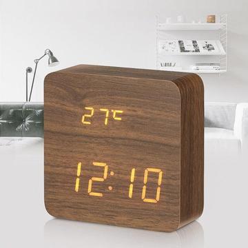 Digoo DG ac1 wooden LED digital alarm clock multi functional 2 mode display time thermometer voice